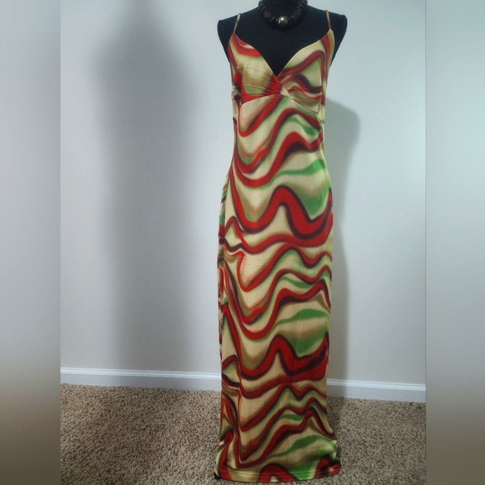 Multicolor Marble Print Bodycon Dress